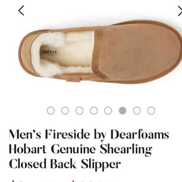 Men's Fireside by Dearfoams Hobart Genuine Shearling Closed Back Slipper,Unisex - Picture 3 of 13